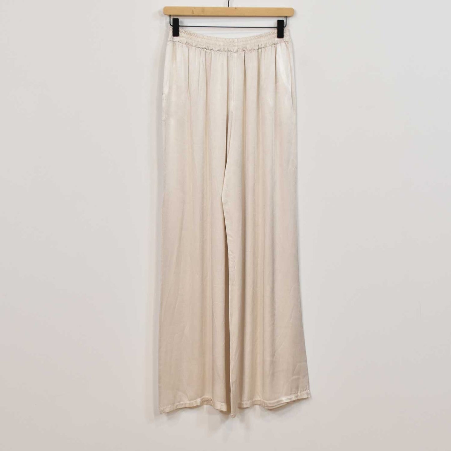 Chic Satin Set - Flowy Top & Wide Leg Pants