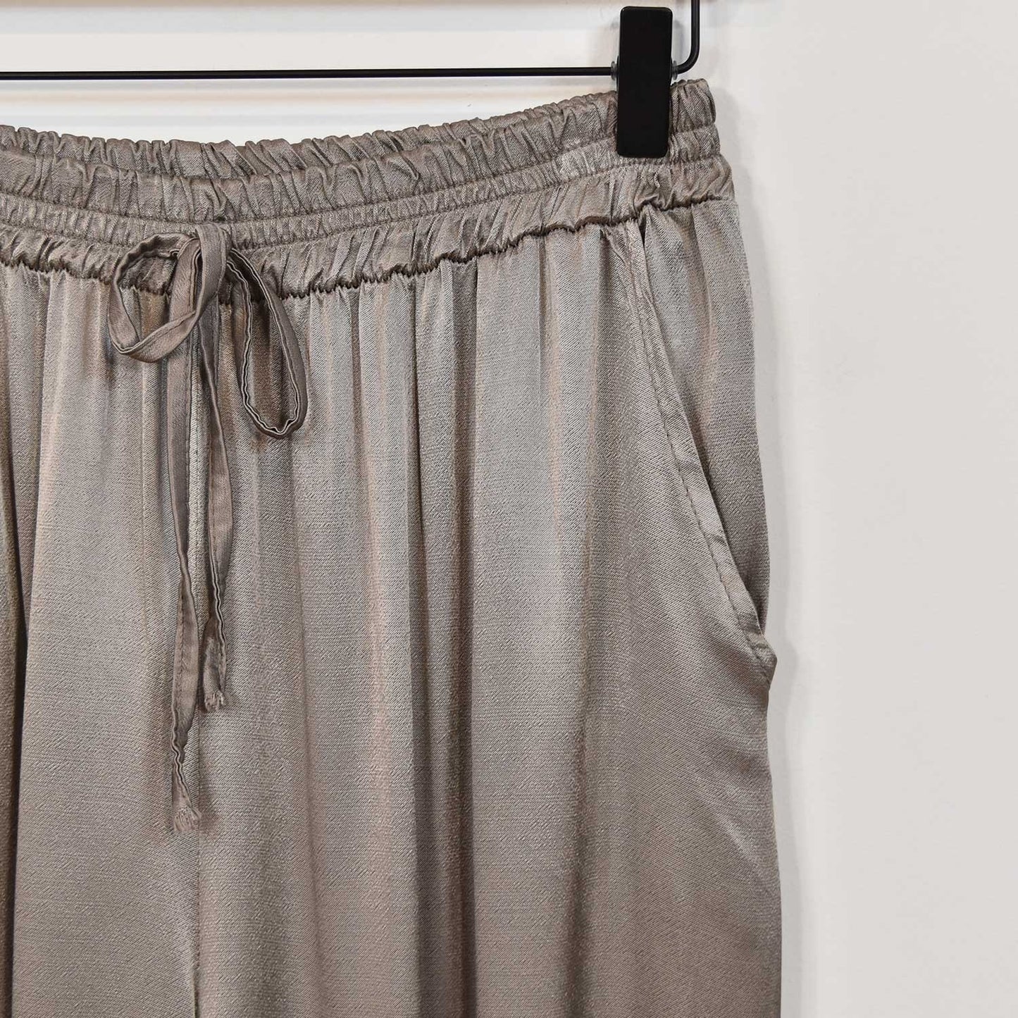 Chic Satin Set - Flowy Top & Wide Leg Pants