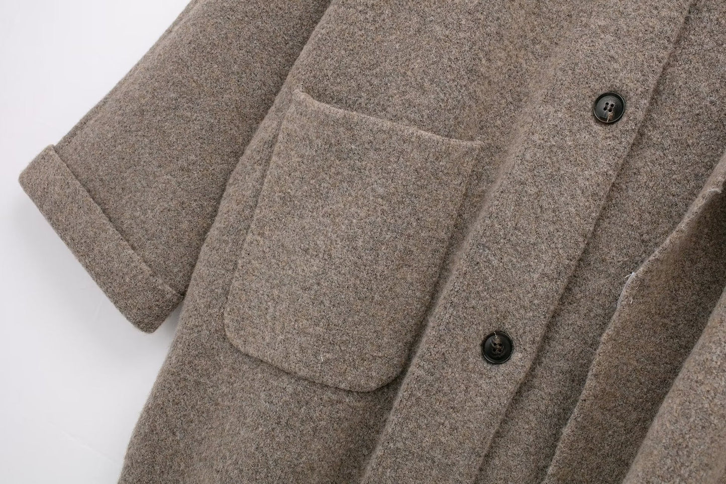 Elegant Long Coat with Integrated Scarf