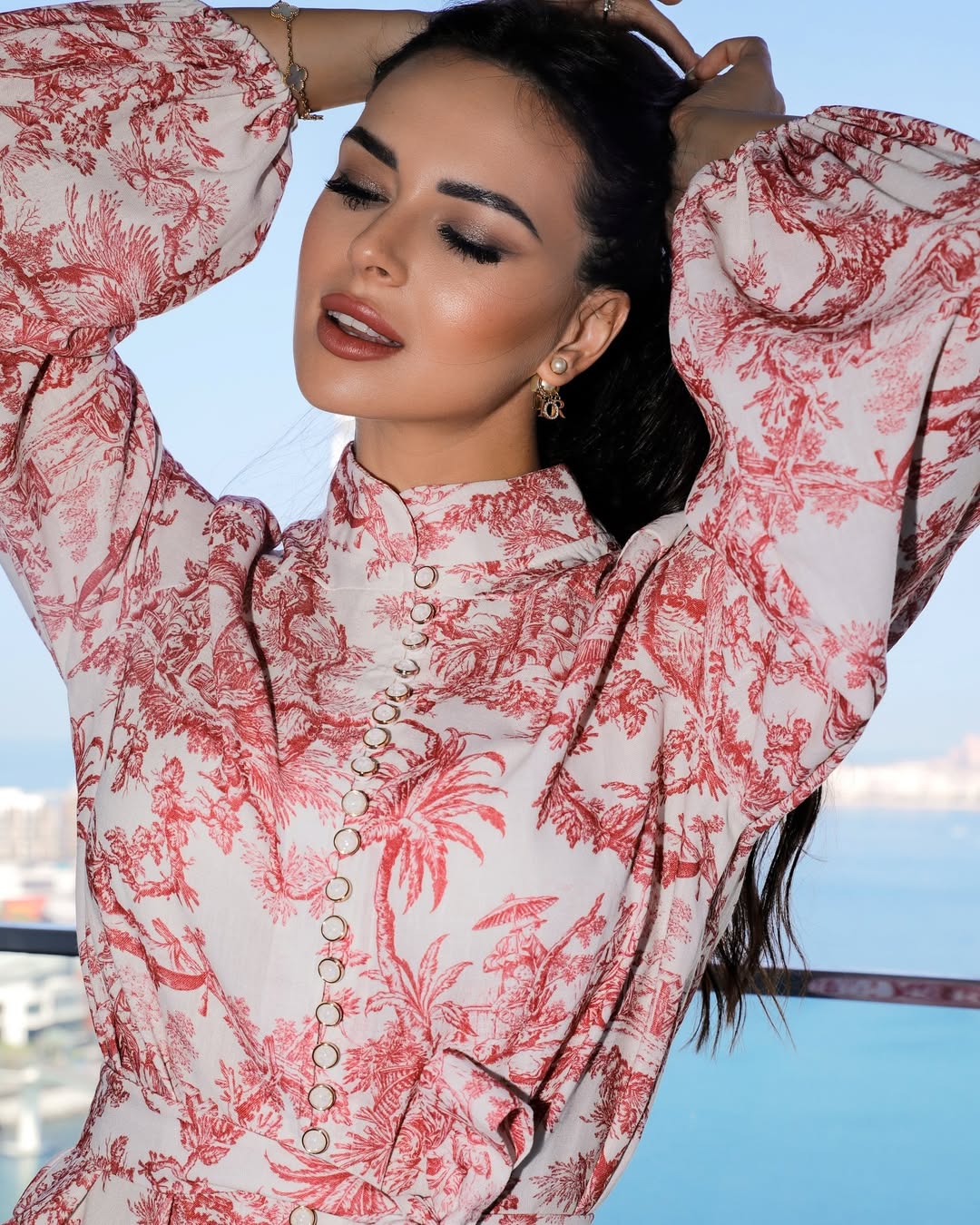 Baroque Print Flowing Dress Set