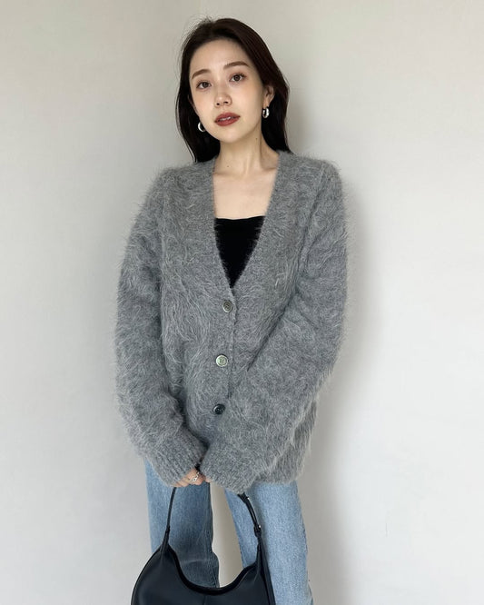 Cardigan Doux en Maille Poilue